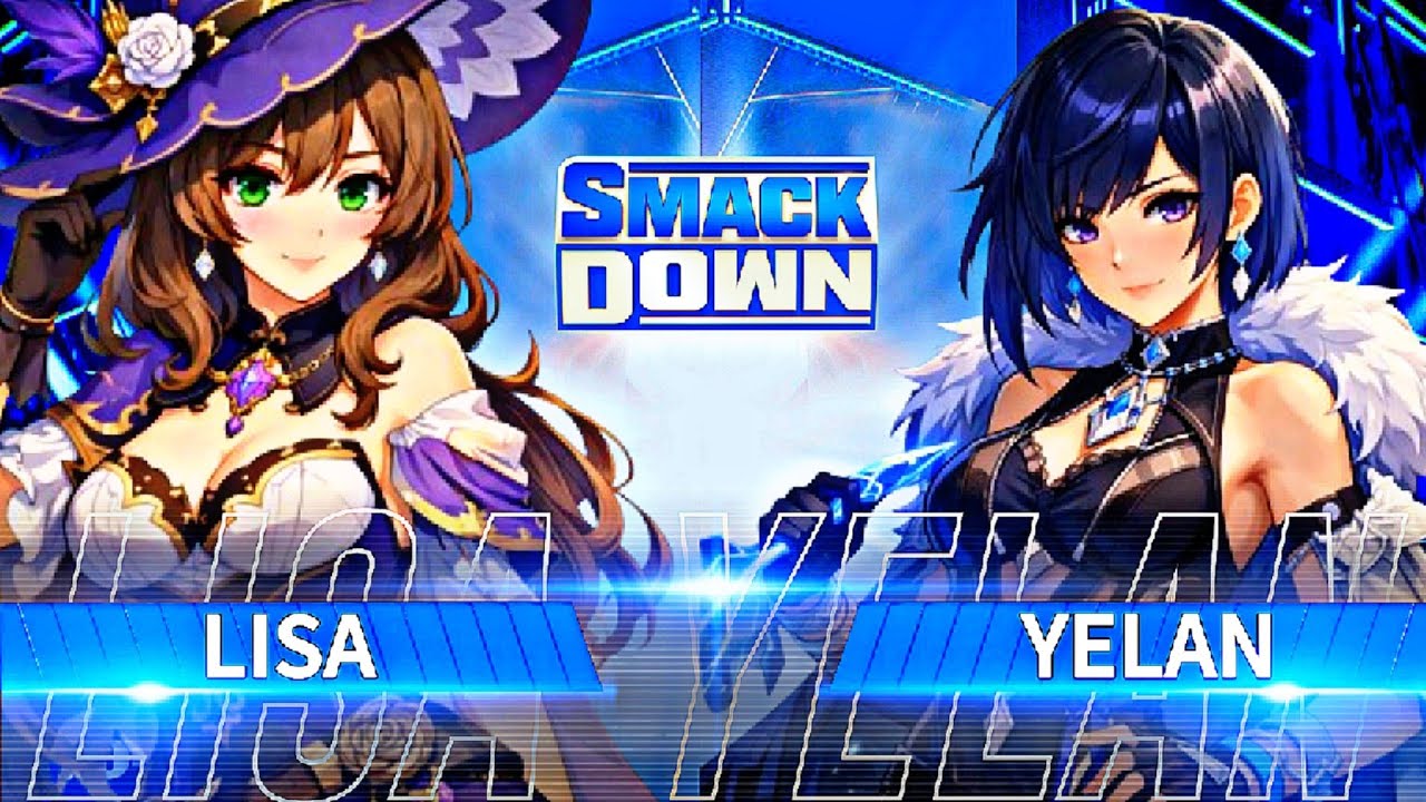 Genshin Impact|Lisa vs Yelan|2 out of 3 Falls Match|Wwe 2k23|