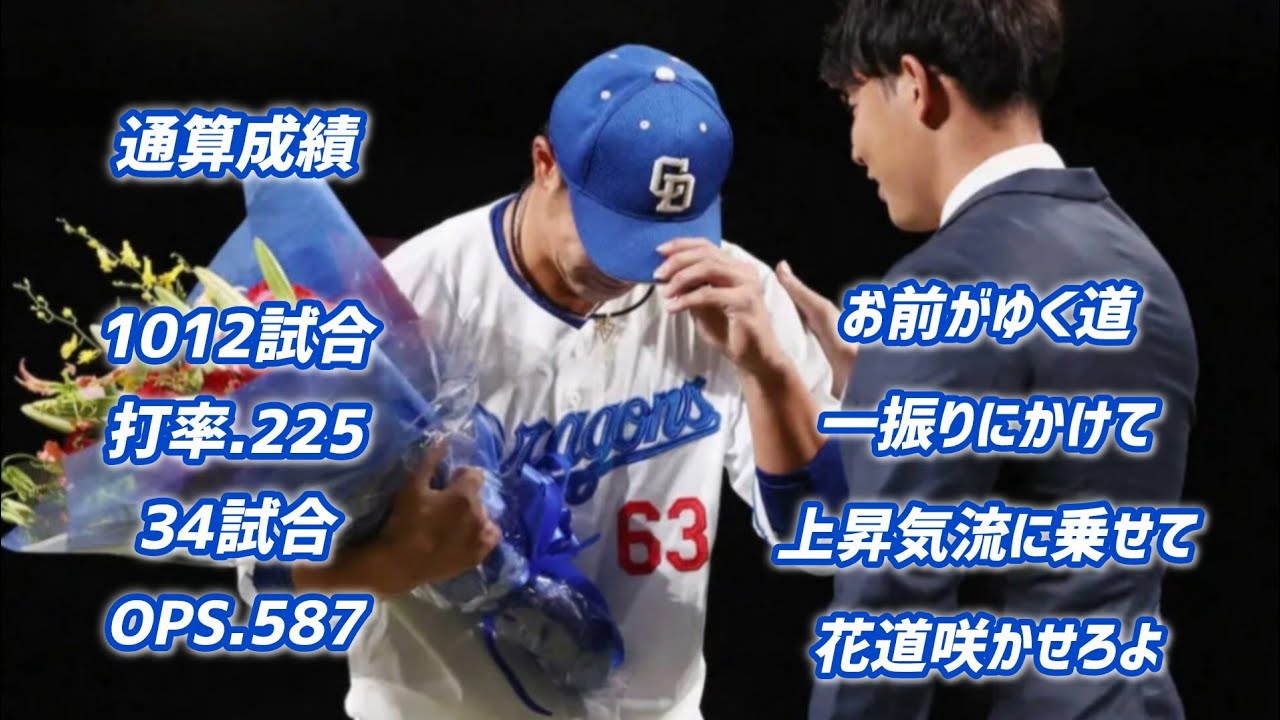 堂上直倫・2作目【30分耐久】応援歌 広告なし 作業用 睡眠用BGM 歌詞つき 現地音源 ハモり 1時間耐久 中日ドラゴンズ 2012年作