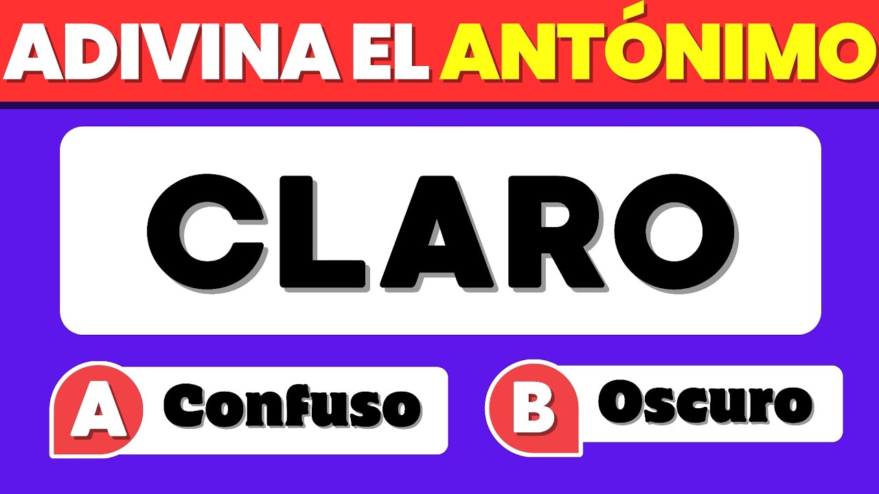 🧠Encuentra el antónimo correcto🧩 ¿Cuál es el antónimo correcto?🎯 Reto: adivina el antónimo