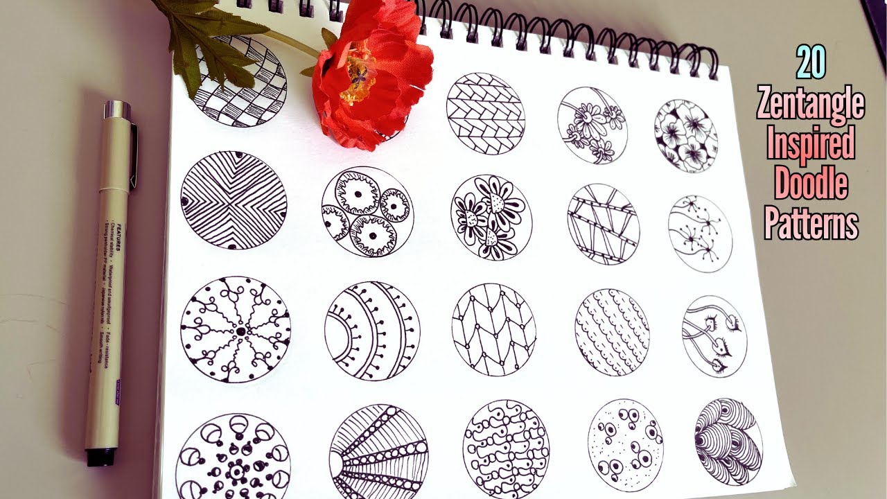 20 Easy Doodle Patterns | Zentangle Art Patterns