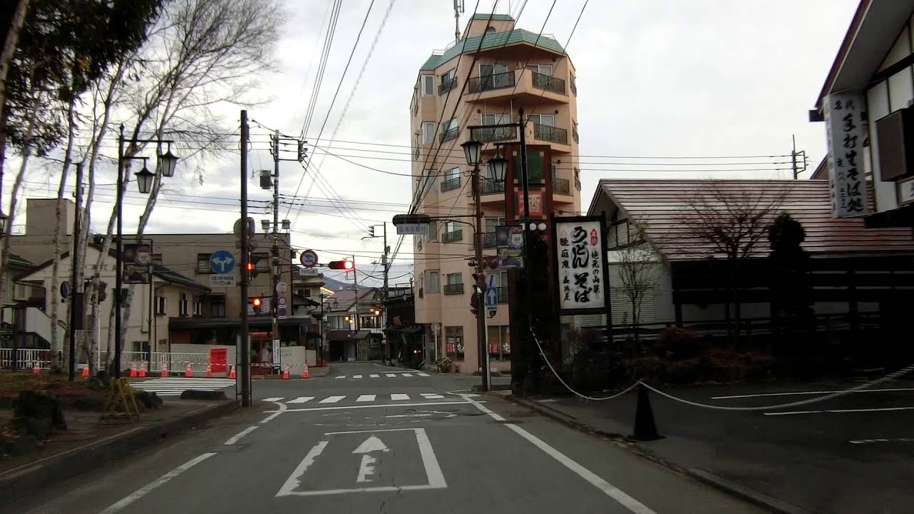 草津温泉-湯畑-草津スカイランドホテルまでの道路状況 2015.11.24