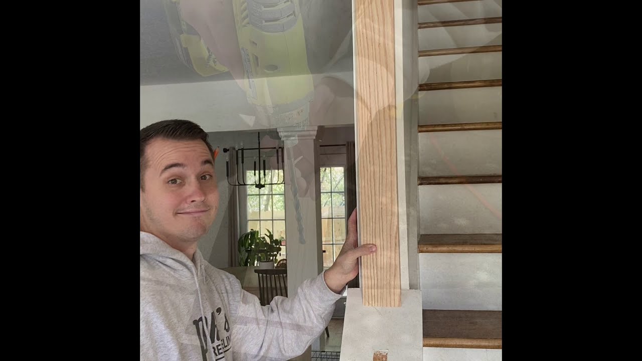 Modern Staircase Posts & Railing Remodel - Horizontal Bars