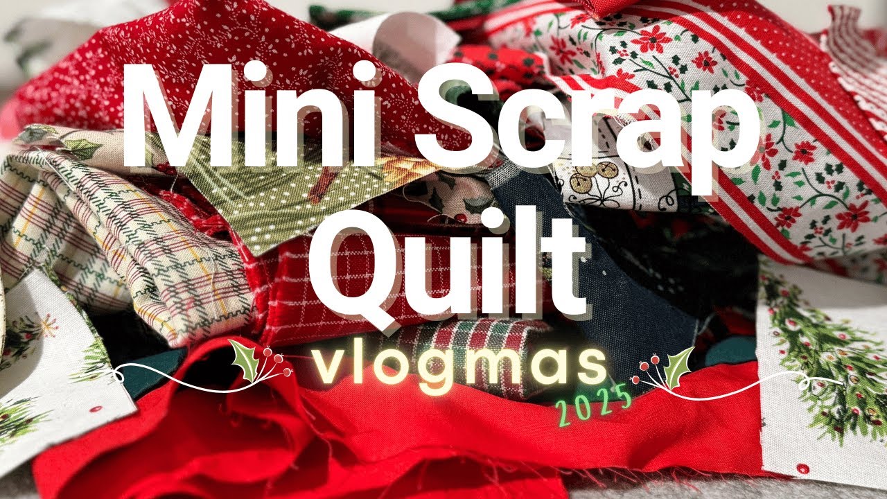 Transforming a $2 holiday scrap bag into a patchwork mini quilt + craft studio reset 