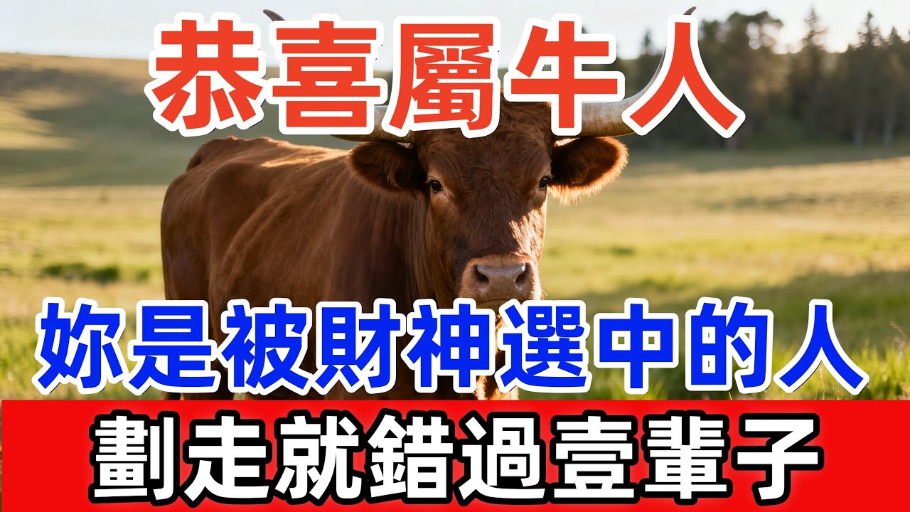 恭喜屬牛人：這條視頻千萬別劃走！妳是被財神選中的人，劃走就錯過壹輩子！#尘缘 #生肖 #生肖運程 #生肖運勢 #生肖命裡 #命理 #风水 #佛教