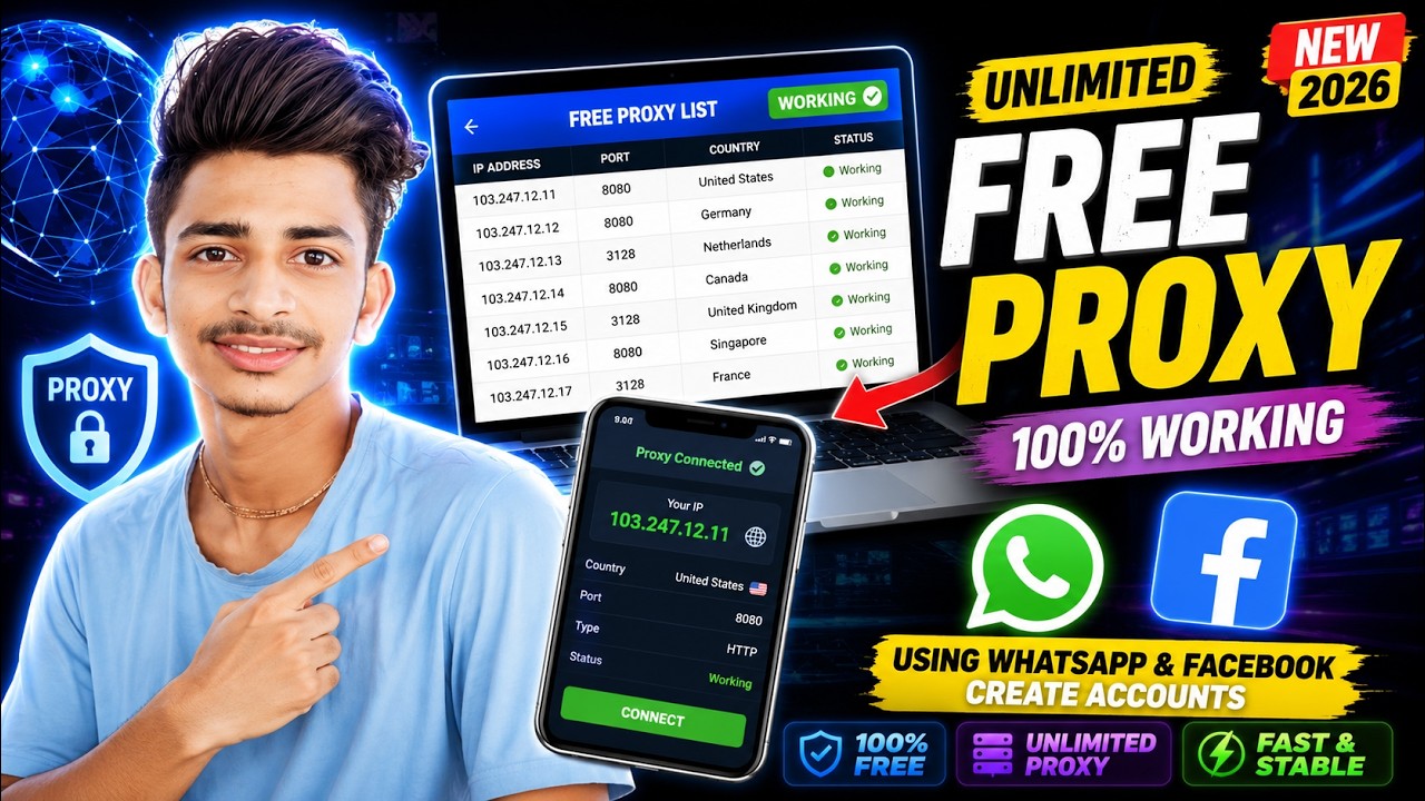 Unlimited Free Proxy Using WhatsApp & Facebook Create Accounts | Free Ip Proxy | Free Proxy Working