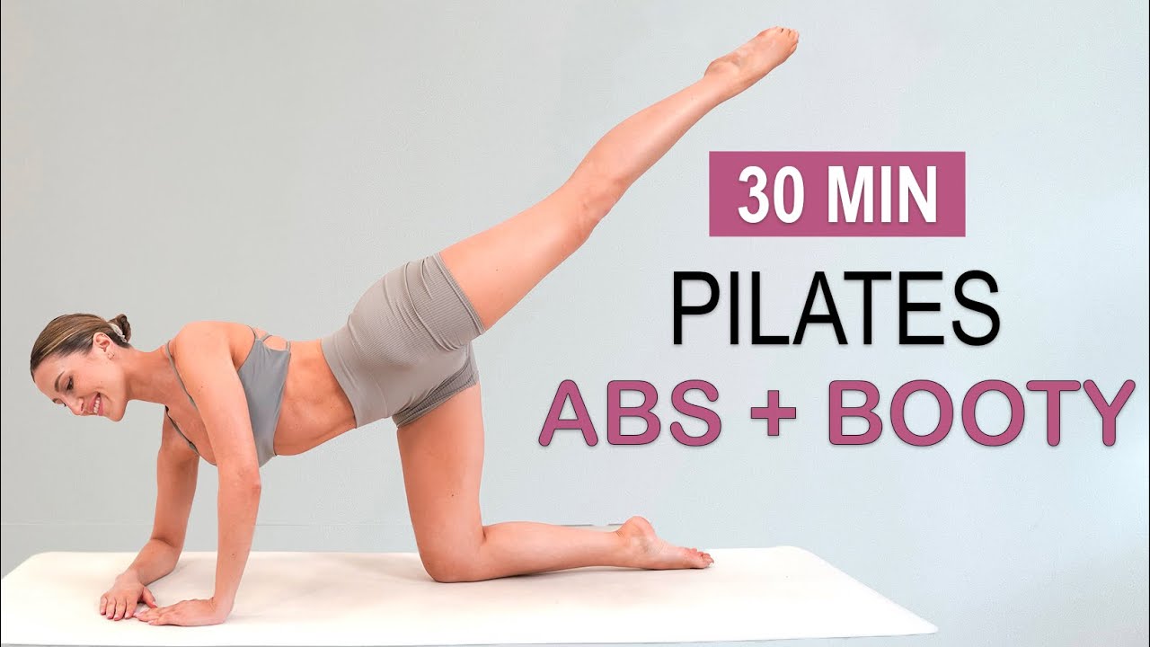 30 MIN PILATES ABS + BOOTY Workout | Mat Pilates | No Squats | Butt Lift + Lean Abs, No Repeat