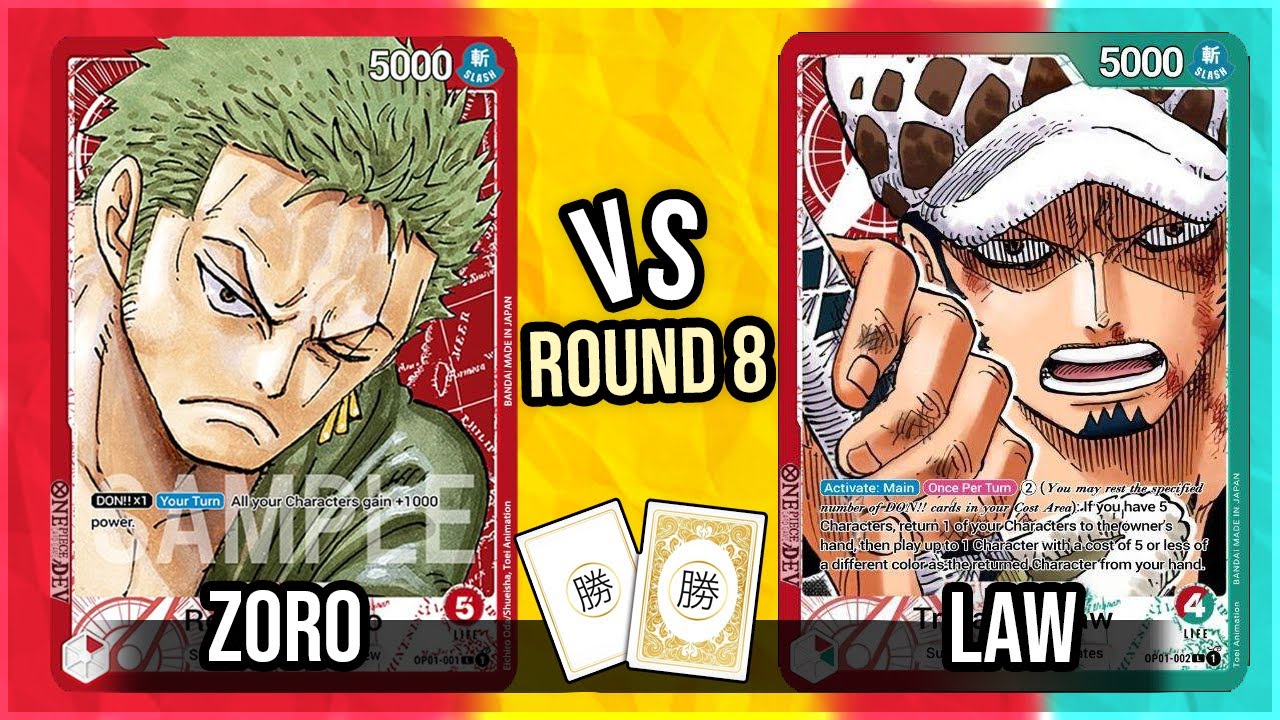 One Piece Oceania Treasure Cup! Hosted by TAK Games! Round 8 Zoro VS Law - One Piece TCG