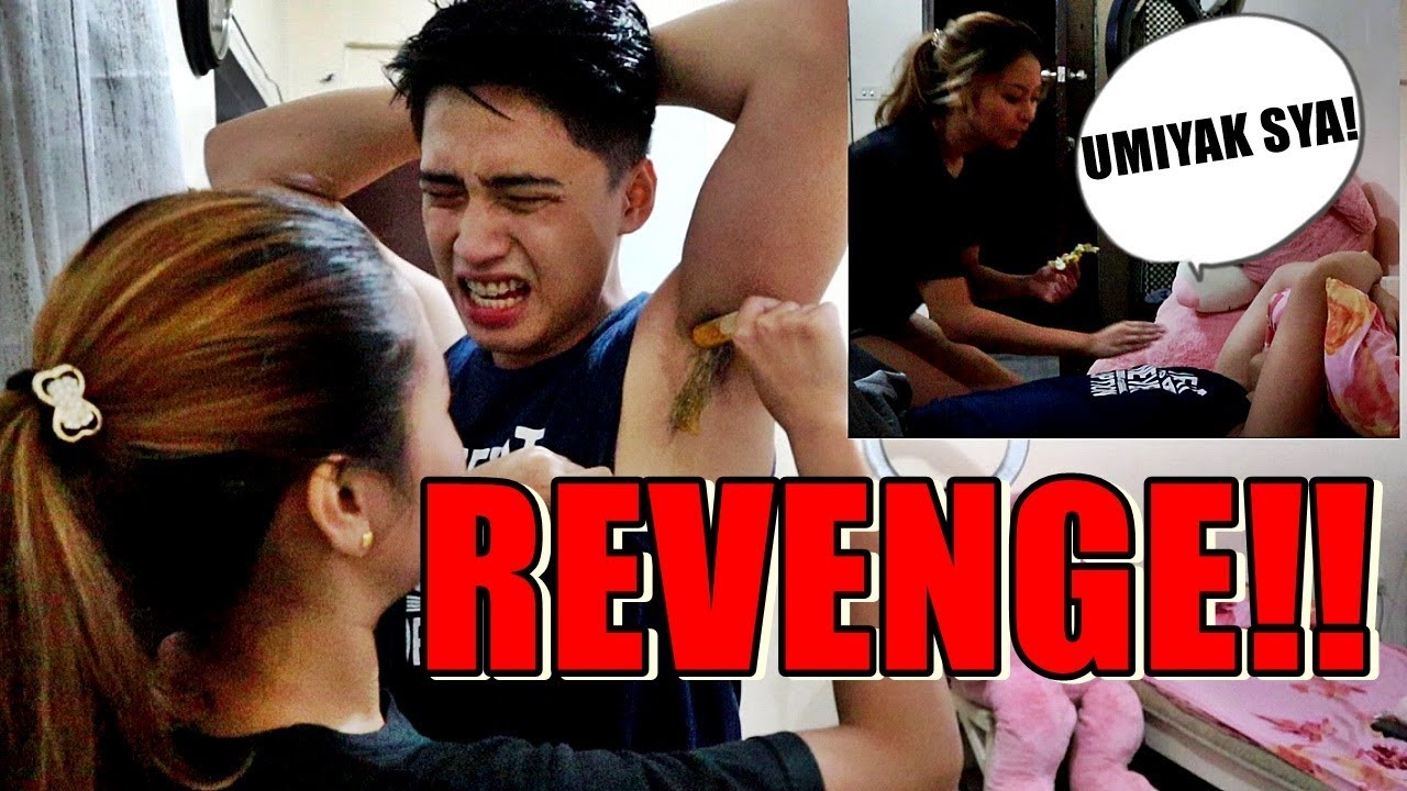 REVENGE! WAXING MY BOYFRIEND'S UNDERARM! *BRUTAL* HAHA!