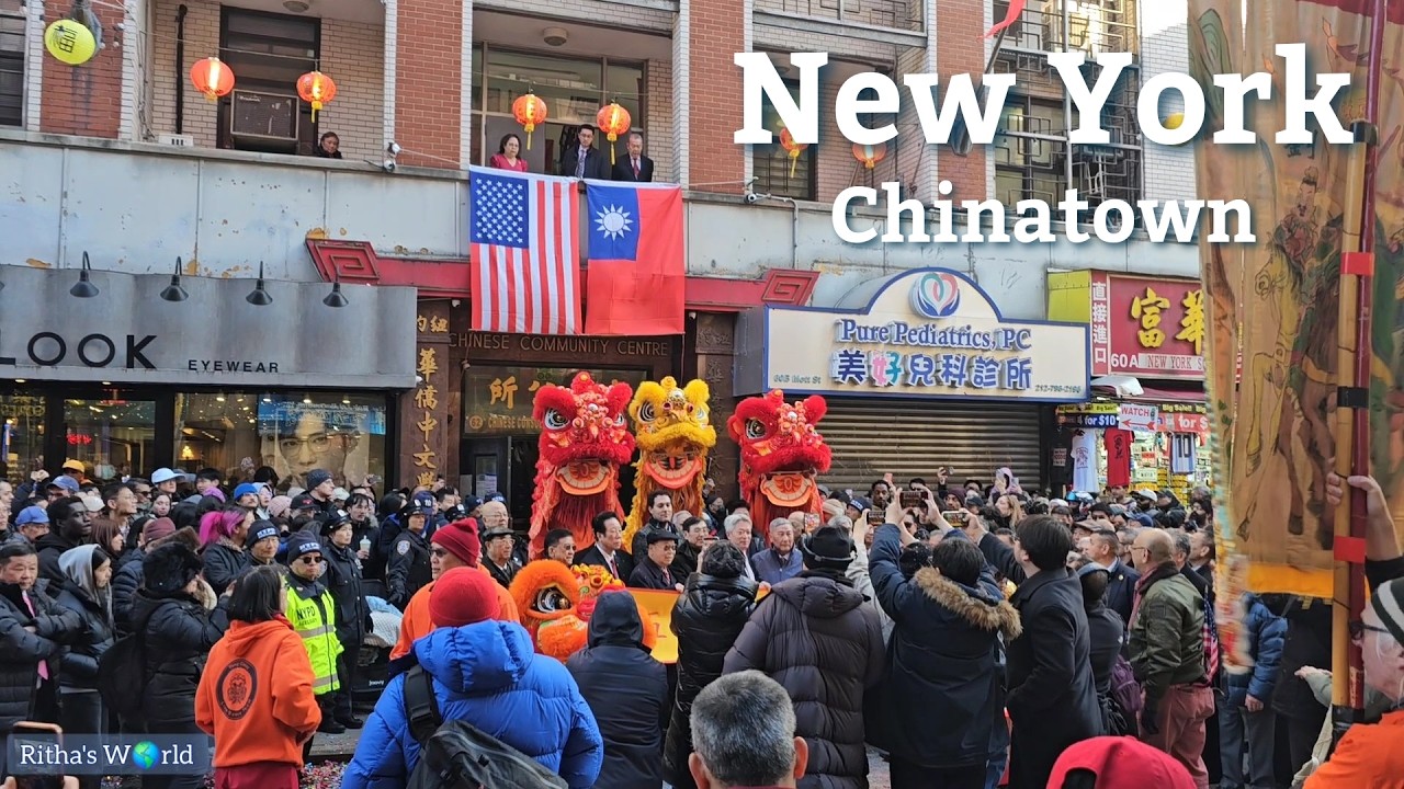 🇺🇸 Caminando por el Barrio de Chinatown - NYC /Después del Desfile por el Año Nuevo Lunar Chino.