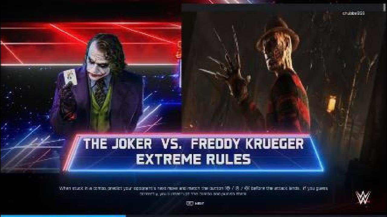WWE 2K25 - The Joker Vs. Freddy Krueger Extreme Rules (PS5 4K HDR)