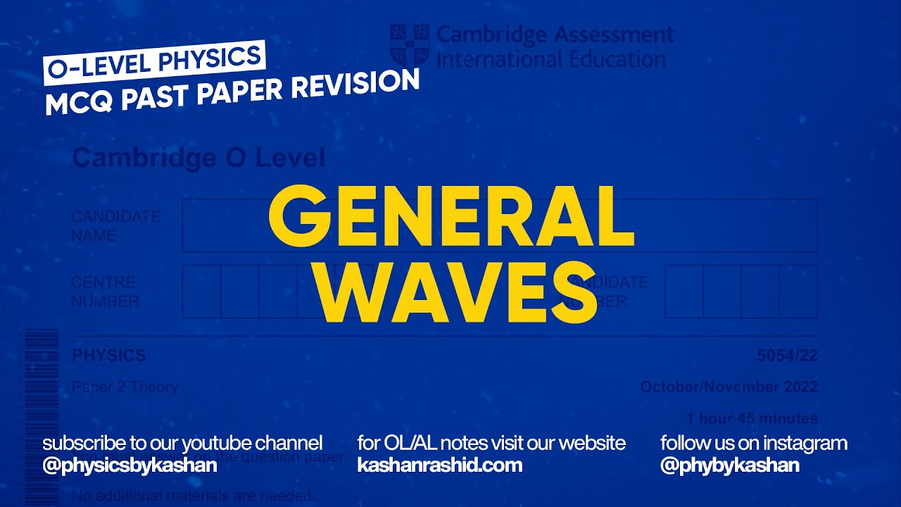 O-Level Physics MCQ Revision | General Waves