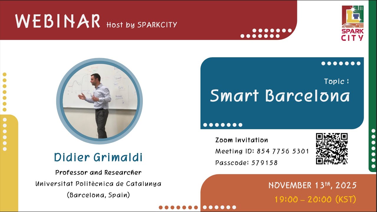 [웨비나] No.1 Smart Barcelona by Prof. Didier Grimaldi (ENG)