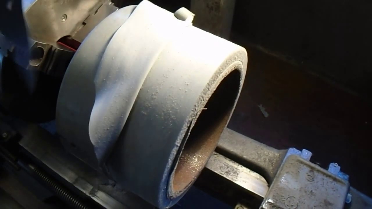 Cutting soft polyurethane on Atlas lathe VPT