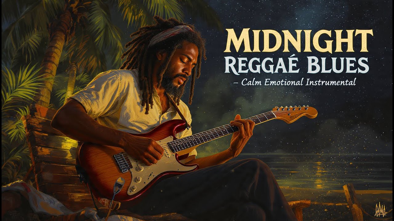 🎸 Midnight Reggae Blues | Calm Emotional Instrumental 🌌