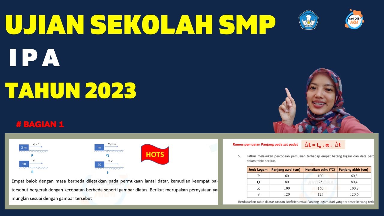 Soal UJIAN SEKOLAH (US) IPA KELAS 9 SMP Tahun 2023 | LENGKAP Pembahasan & Jawaban #UJIANSEKOLAH2023