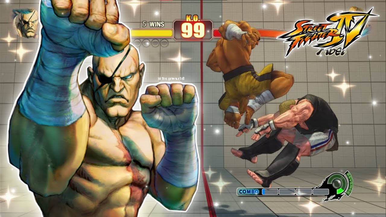 Sagat vs Abel (Highest Difficulty) | Street Fighter IV