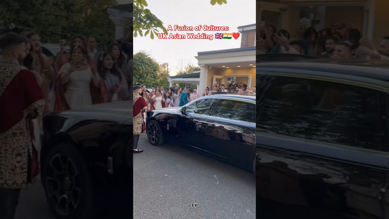 A Fusion of Cultures: UK Asian Wedding 🇬🇧🇮🇳❤️ #shorts #asianwedding #uk #luxurycars #youtubeshorts