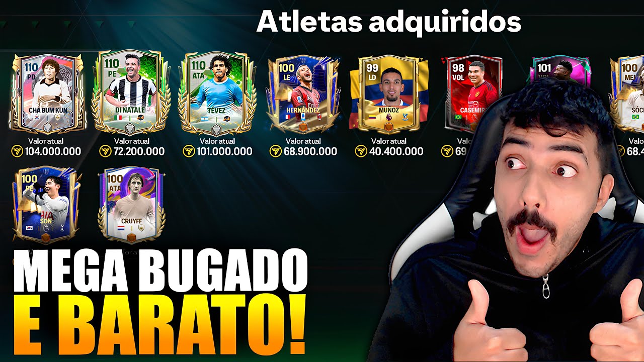 MONTEI TIME MEGA BARATO e BUGADO no FC MOBILE! 💸⚽