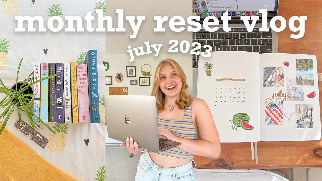 MONTHLY RESET VLOG 🍉 prep for july, cleaning, goals, notion, books, bullet journal | Charlotte Pratt