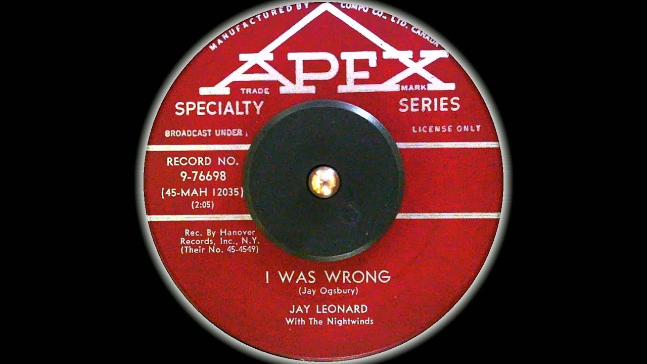 Jay Leonard - I Was Wrong (1960) HD