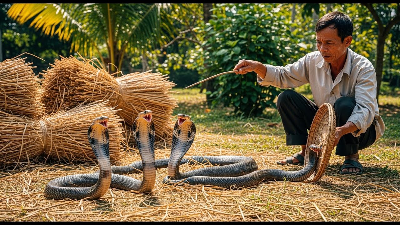 Cuộc gọi khẩn cấp : loài rắn hổ mang chúa xuất hiện tại cánh đồng lúa