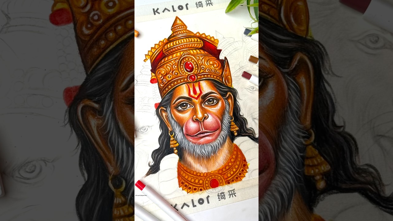 Hanuman Ji Drawing 🚩#shorts #art #drawing #hanuman #hanumanjayanti
