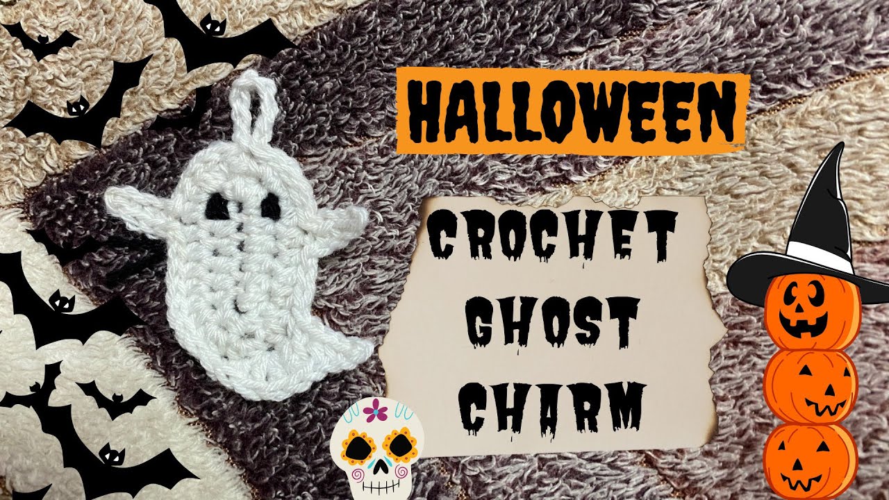 Crochet Ghost charm (Halloween decoration) | Halloween crochet projects | small Halloween project