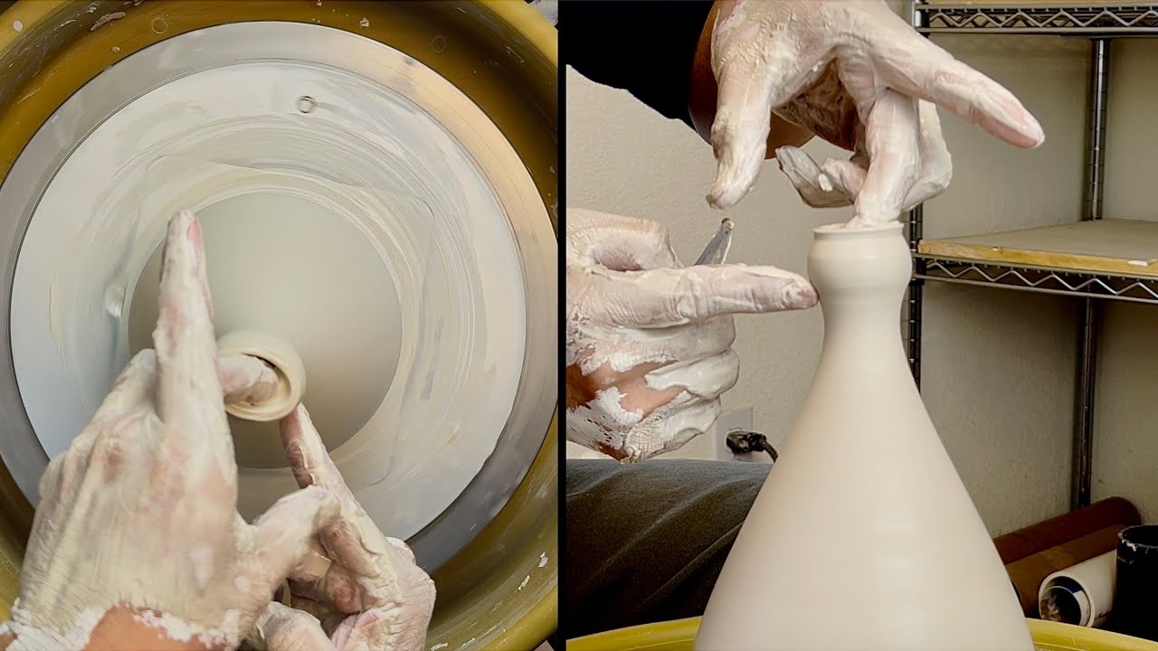 776. Throwing a Tear Drop Shape Garlic Neck Bottle with Hsin-Chuen Lin 林新春玉壺春蒜頭瓶拉坯示範