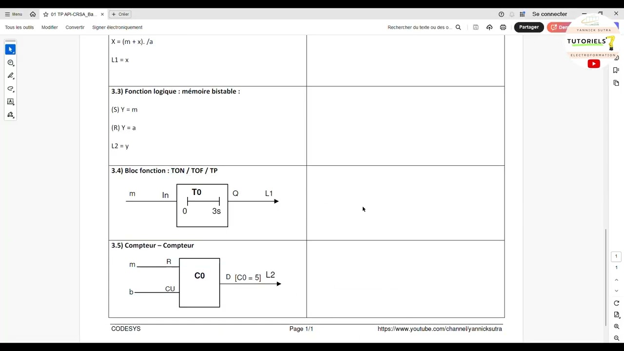 011 Exercice 4 Programmation temporisation TON, TOF et TP (Tutoriel : Initiation Codesys)