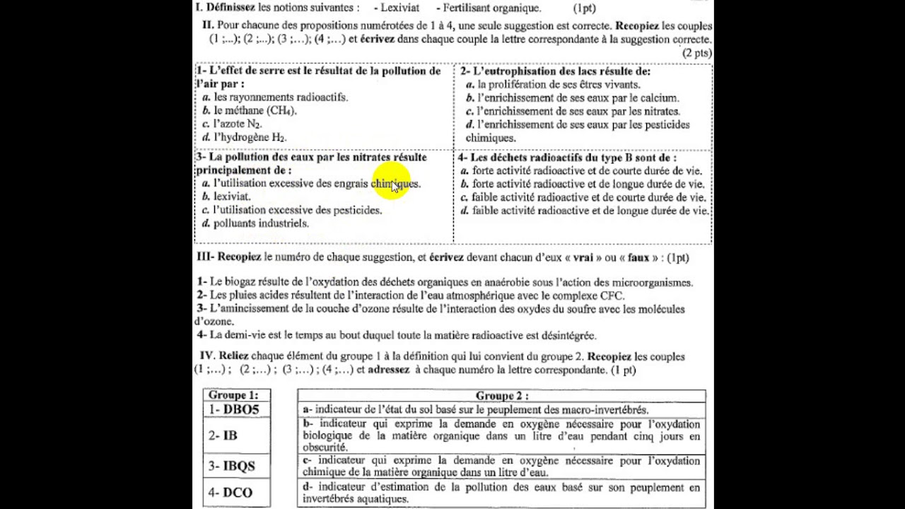 Réstitution des connaissances 2019 rattrapage BIOF PC