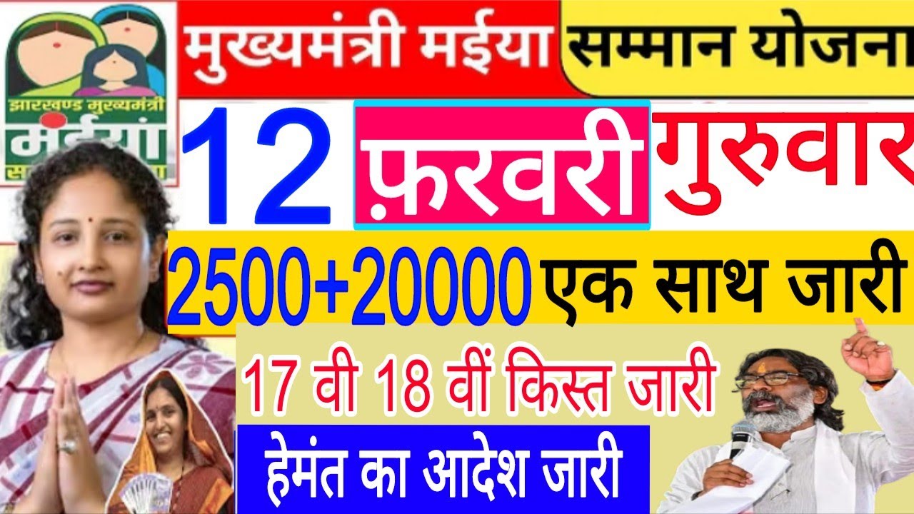 12 फरवरी गुरुवार से पैसा ✅ जारी मईया सम्मान योजना 16 वी किस्त जारी।। Kab Ayega paisa RS 5000 