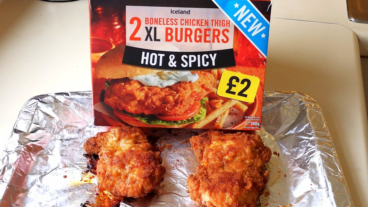 Hot & Spicy Chicken Thigh Burgers  New | Iceland | Food Review