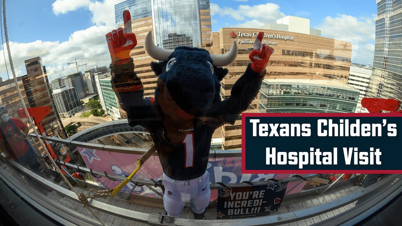 Doing whatever it takes to visit my friends at Texas Children’s 😱 | Houston Texans hospital visit