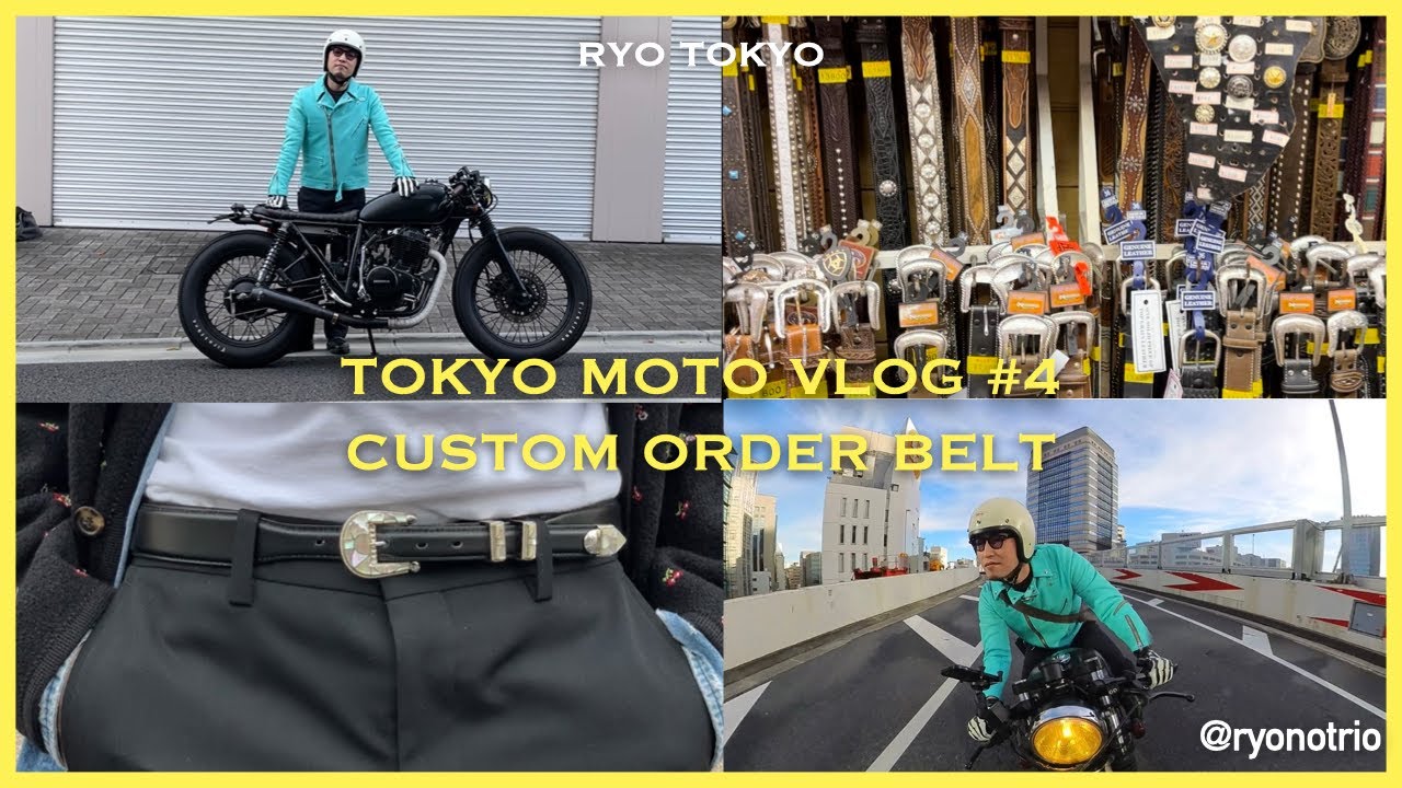 TOKYO MOTO VLOG 4 | Custom order western belt, Going to Ueno with my Honda CB400ss cafe racer custom