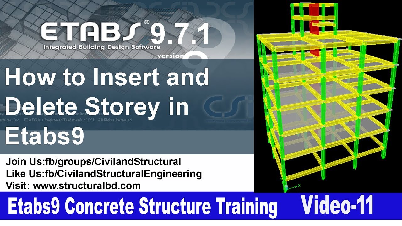 How to Insert Storey and Delete Storey in Etabs9 V#11