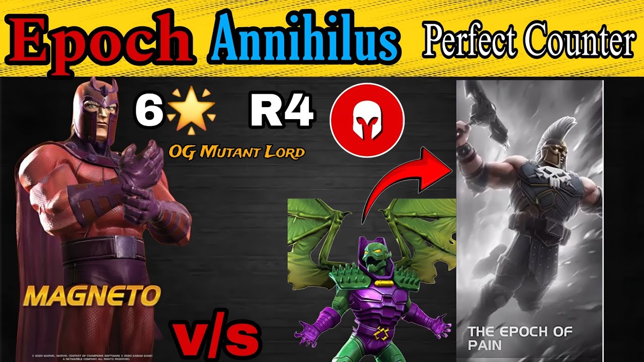 6 🌟  R4 Red Magneto Works Vs Annihilus Epoch of pain | #mcoc 