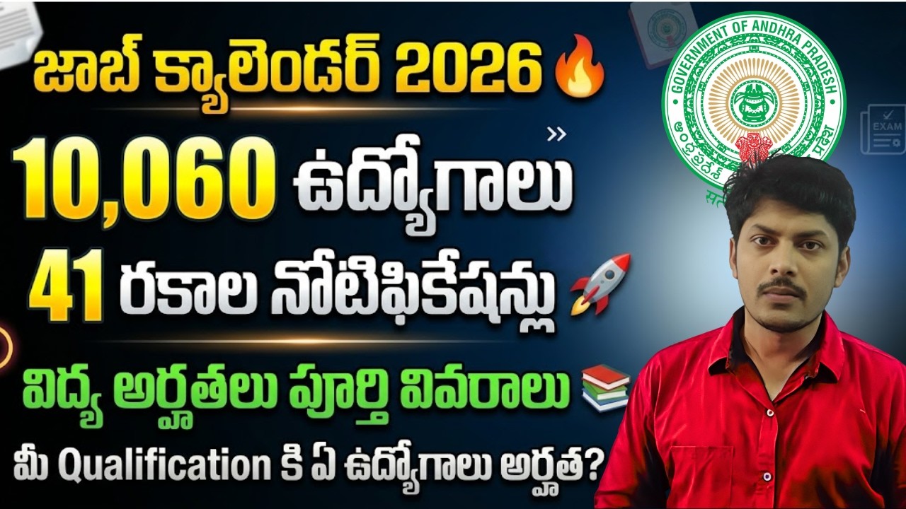 41 Notifications 🔥 మీ Qualification కి ఏ Jobs వస్తాయి? | APPSC Job Calendar 2026 | 10060 ఉద్యో