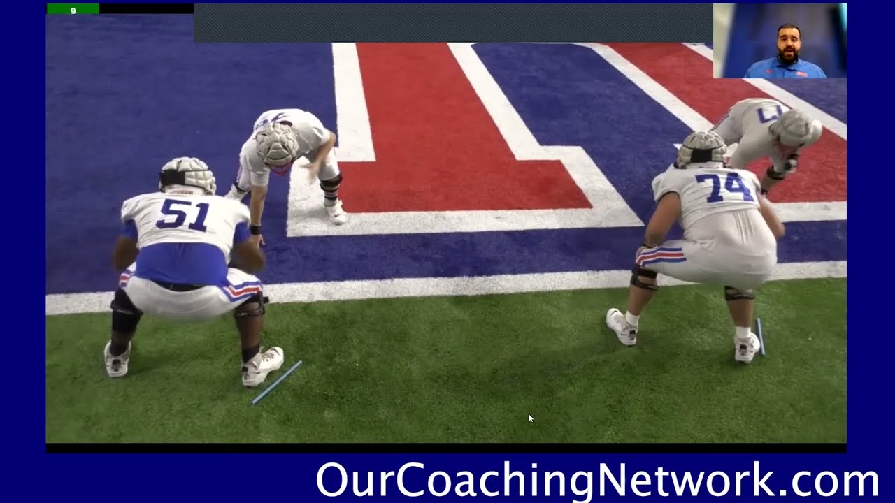 Teaching the Reach Block with Hussam Ouri (SMU Asst Offensive Line Coach) as part of a GA Talks