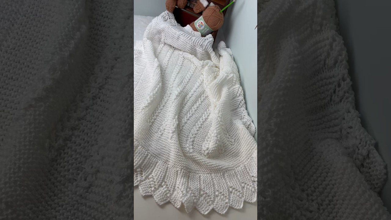 MANTA EM TRIC&Ocirc; PARA BEB&Ecirc;-PONTO OITINHO #trico #pontodetrico