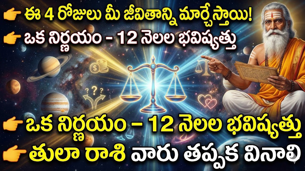 తులా రాశి ఫిబ్రవరి 2–5 | ఈ 4 రోజులు మీ జీవితాన్ని మార్చేస్తాయి | Libra Horoscope Telugu