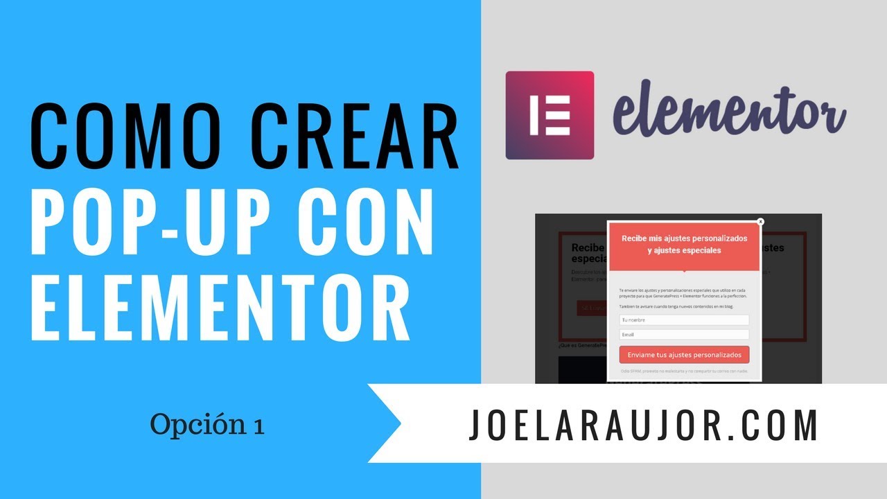 Crear Popup de suscripcion con Elementor (Video 1 de 2)
