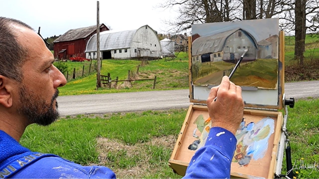How to Paint a Barn outdoor en plein air