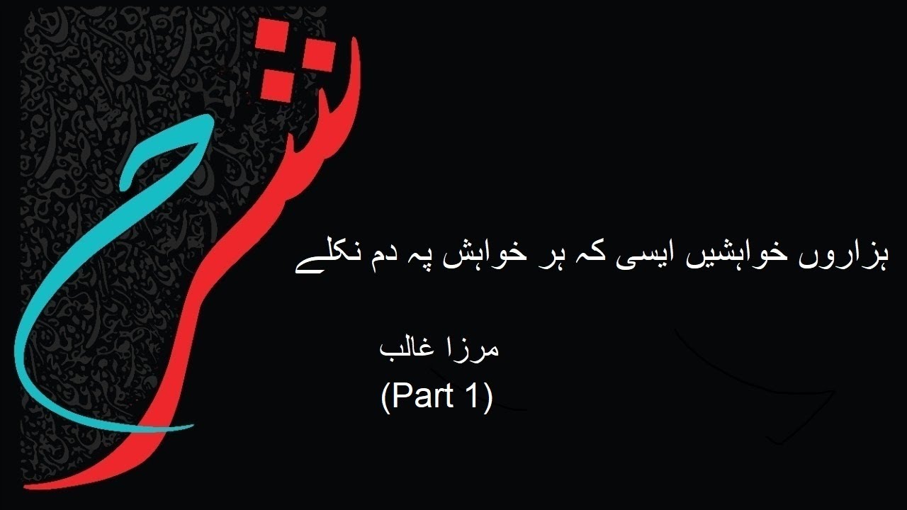 Mirza Ghalib | Hazaaron khwahishen aisi ke |ہزاروں خواہشیں ایسی کہ ہر خواہش پہ دم نکلے  | Part 1
