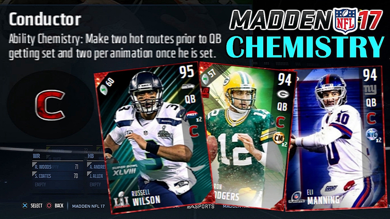 WHY THE CONDUCTOR CHEMISTRY IS MY FAVORITE QB CHEMISTRY! Madden 17 Ultimate Team