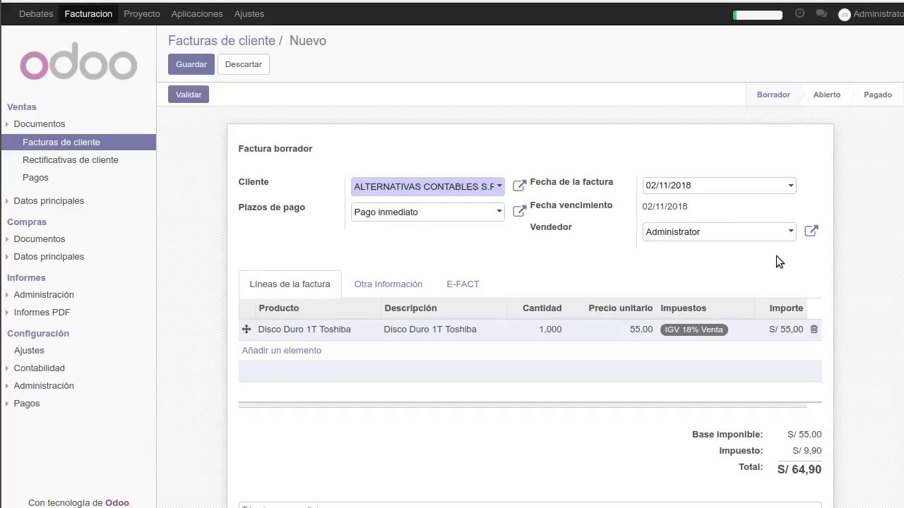 odoo peru facturacion
