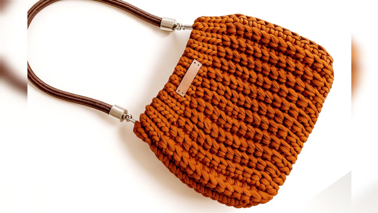 Bolsa FÁCIL de crochê com fio de malha PARA INICIANTE!