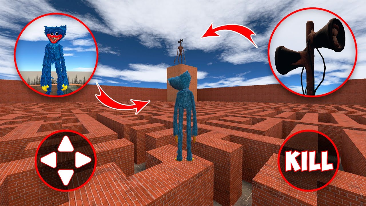 HUGGY WUGGY vs SIREN HEAD – Ultimate Maze Battle in Garry’s Mod! 😱