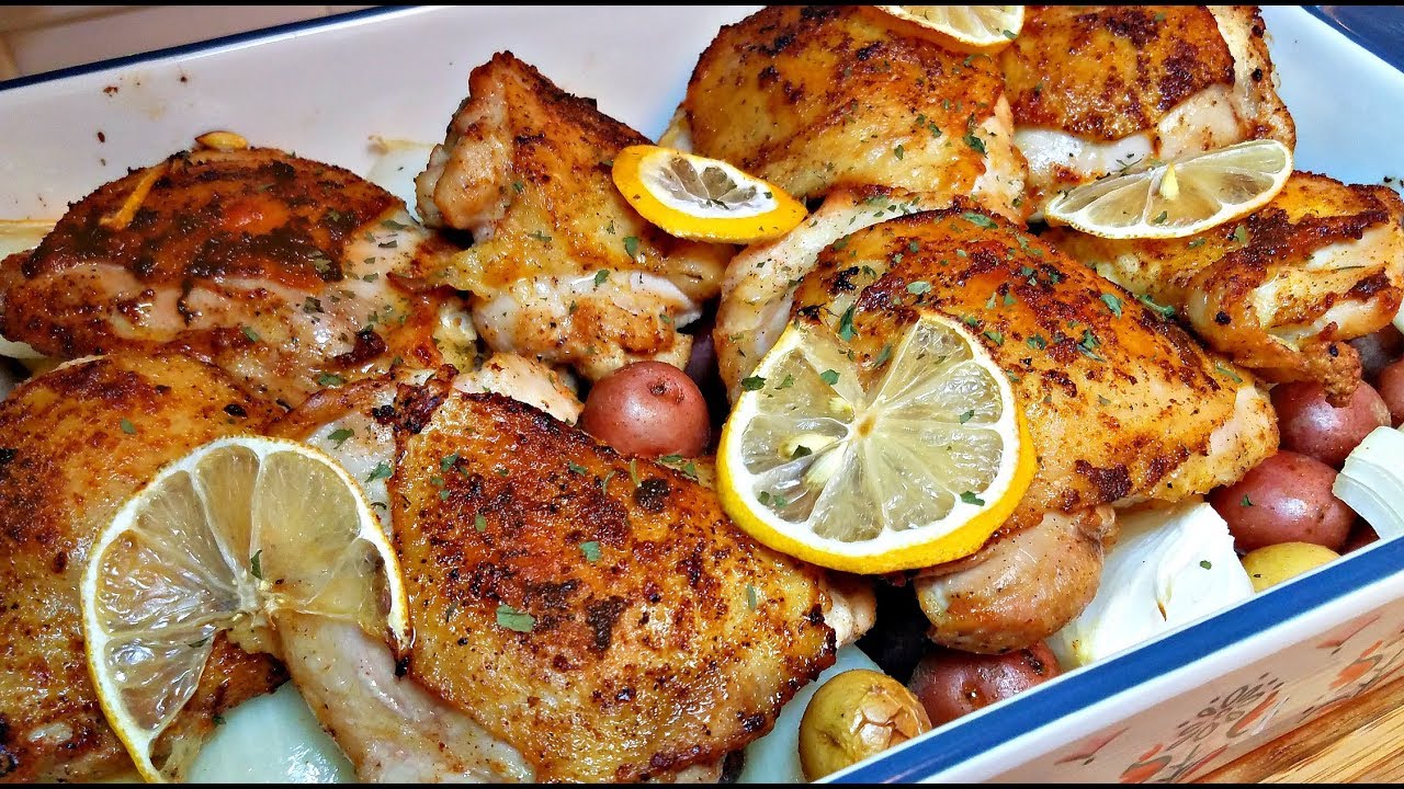 Baked Lemon Garlic Chicken Recipe | Lemon Garlic Cream Sauce Recipe