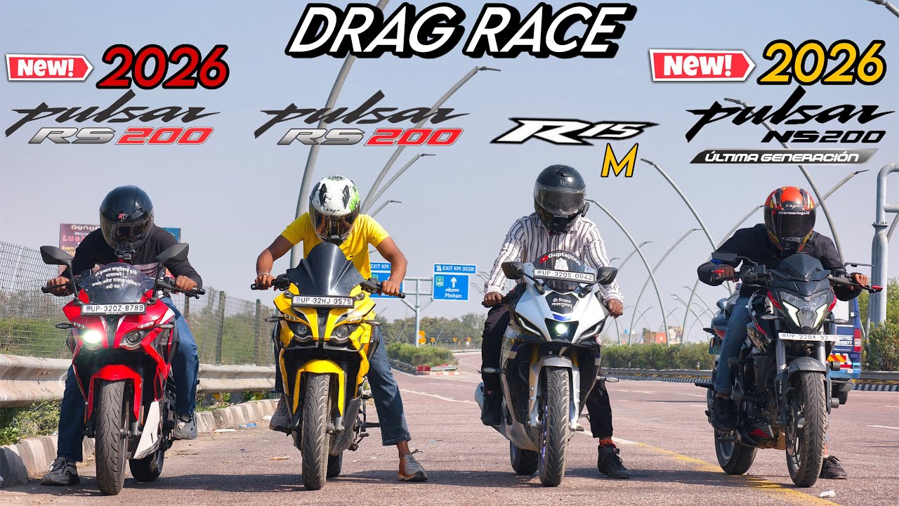 2026 RS200 vs 2026 NS200 vs R15M 🔥 Real Drag Race | BS3 RS200 Ka Power 😱