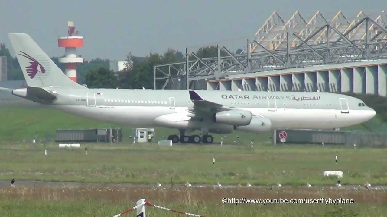 Qatar Amiri Flight A340-200 A7-HHK Landing Hamburg Airport